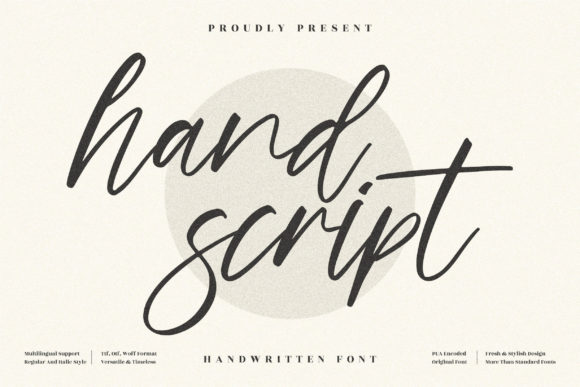 Hand Script Font for Elegant Design